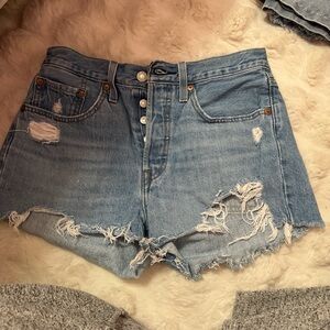 Levi Distressed Jean Shorts